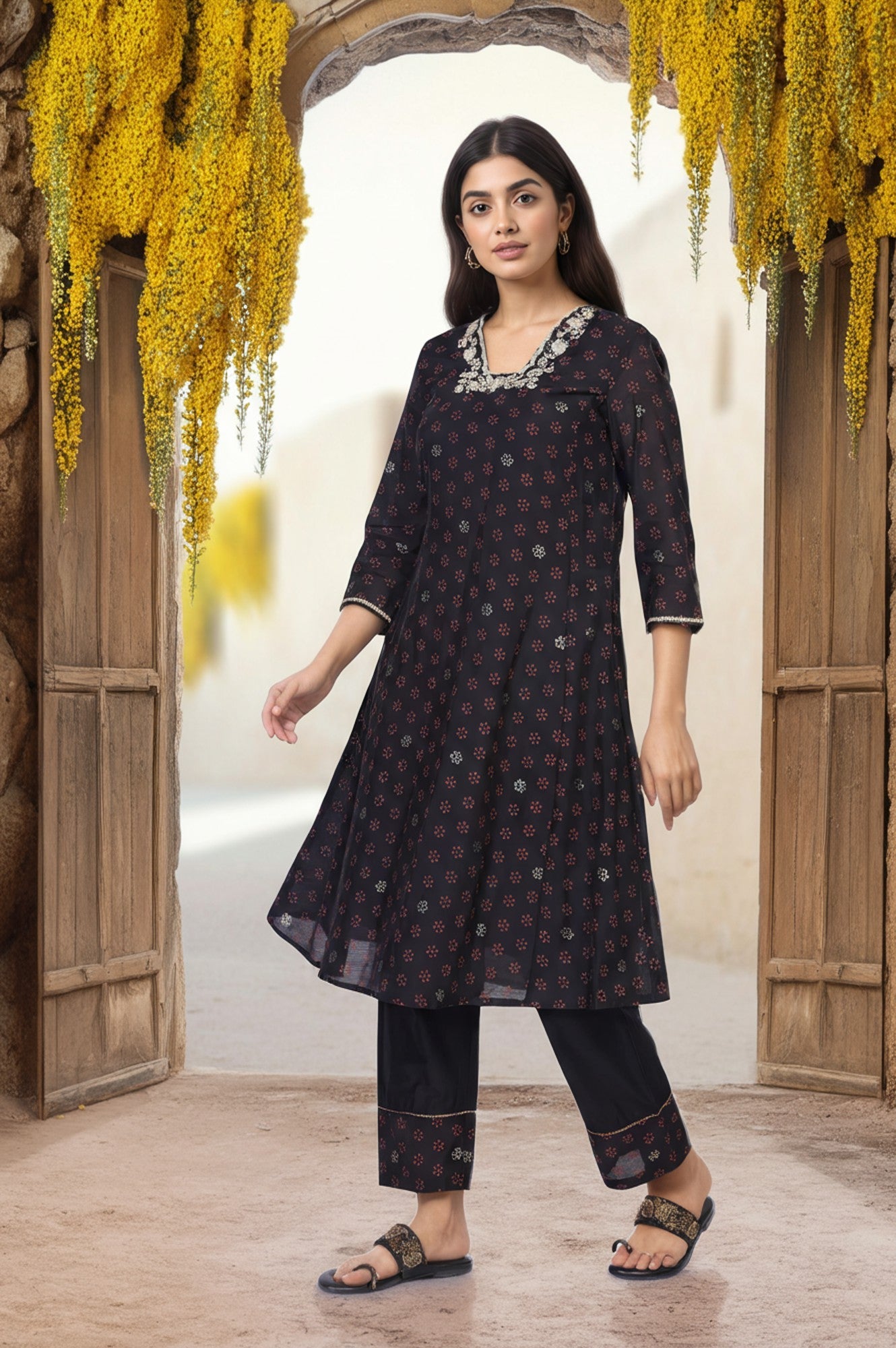 W Ladies Western W Kurti 3Pcs Set Ws13174 126443