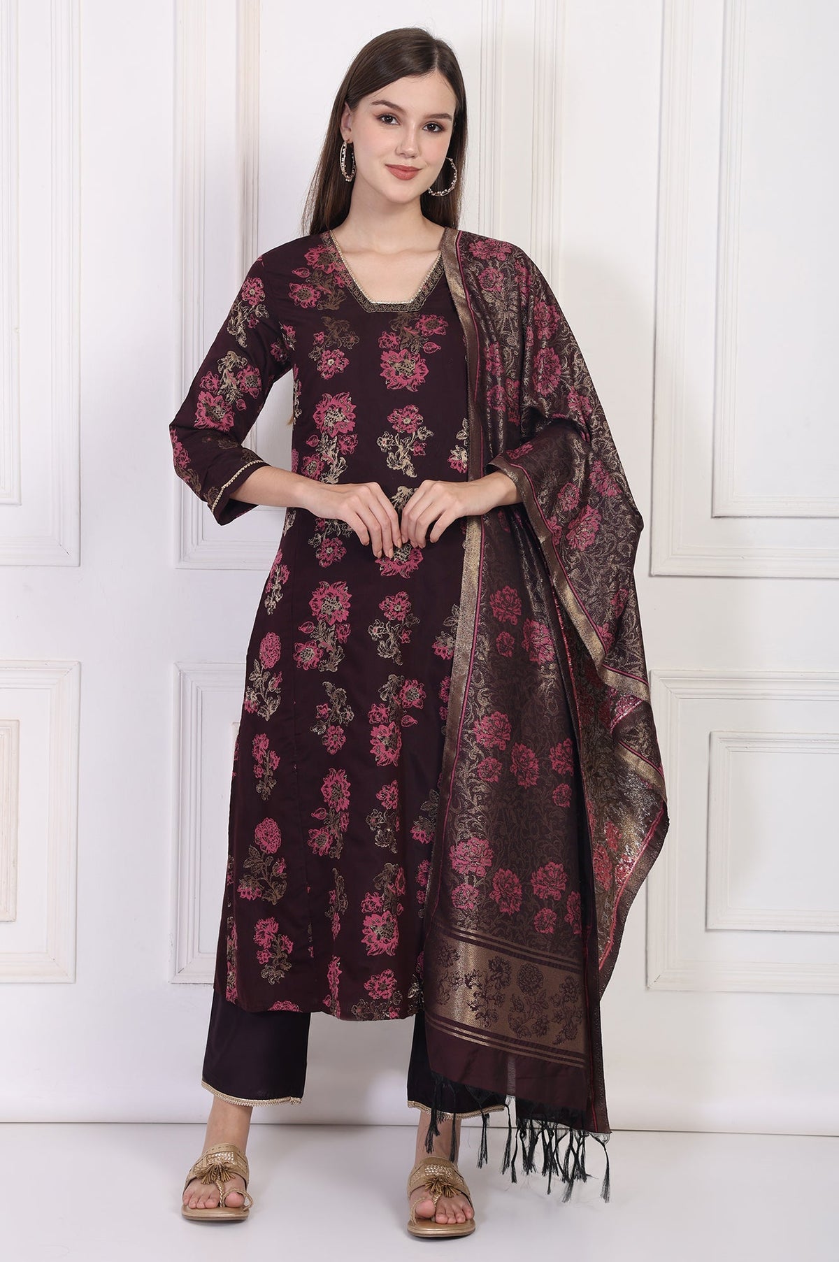 W Ladies Western W Kurti 3Pcs Set Ws13235 314326