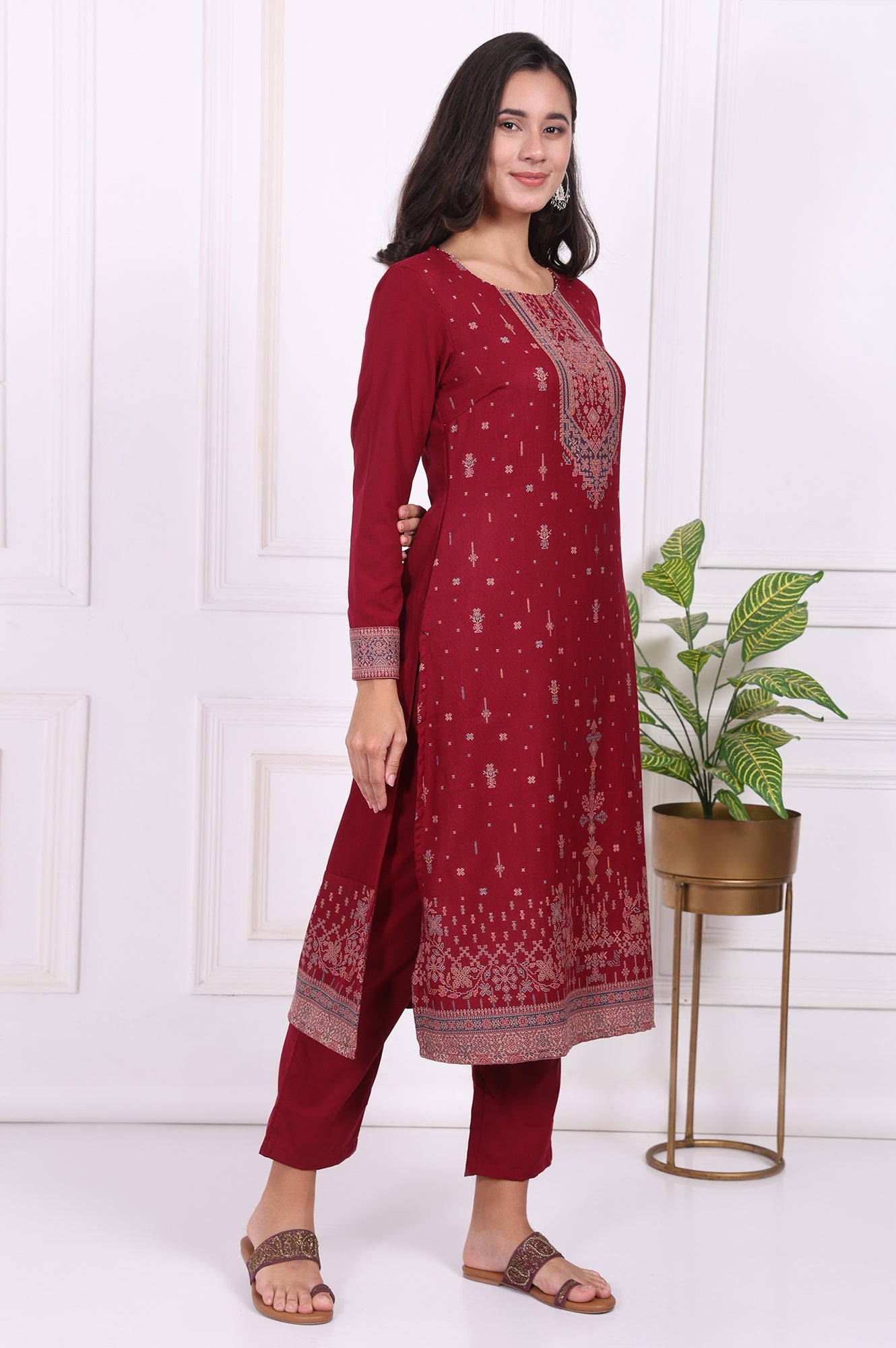 W Ladies Western W Kurti 3Pcs Set Ws13383 314582