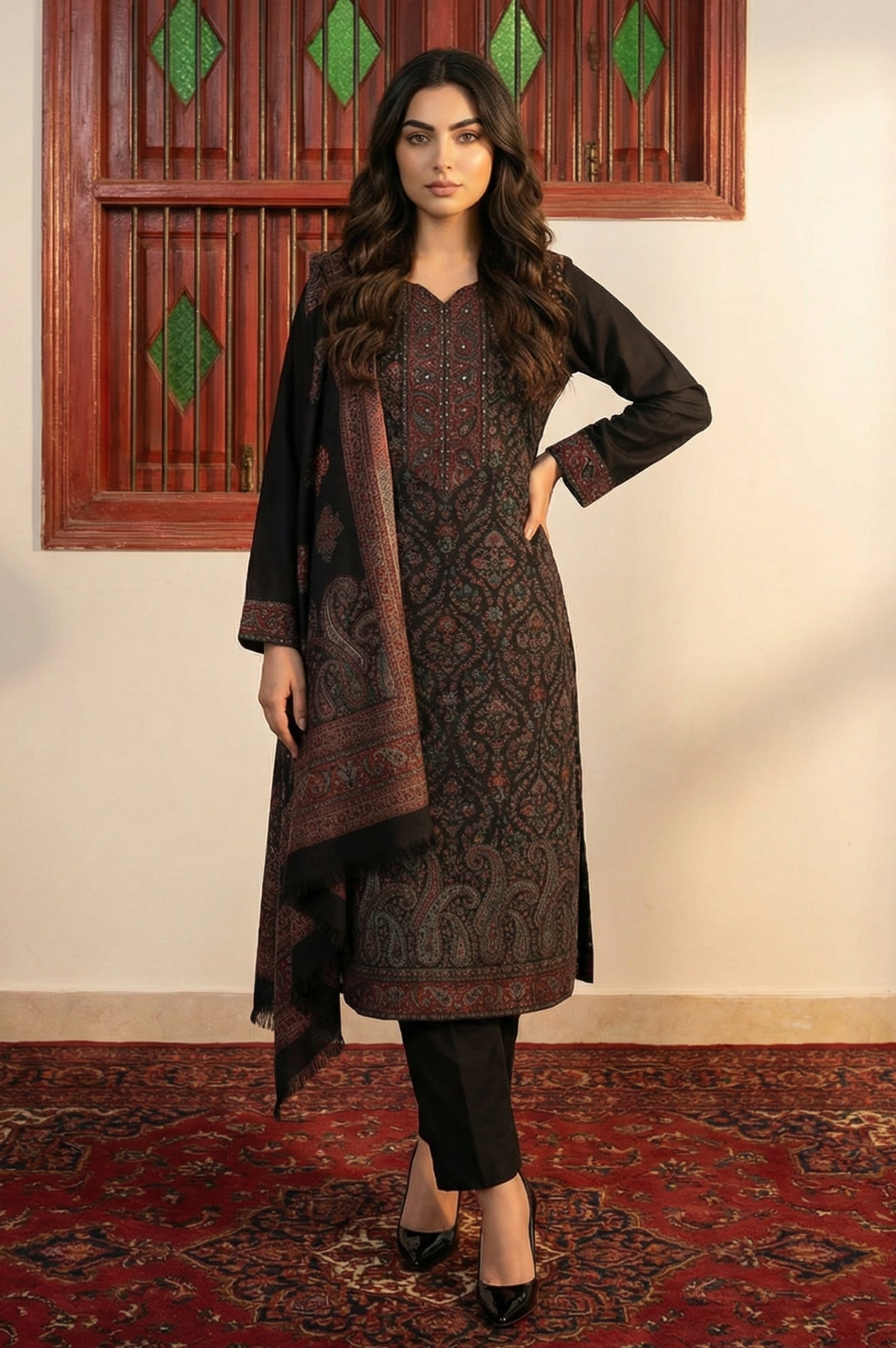 W Ladies Western W Kurti 3Pcs Set Ws13385 314583