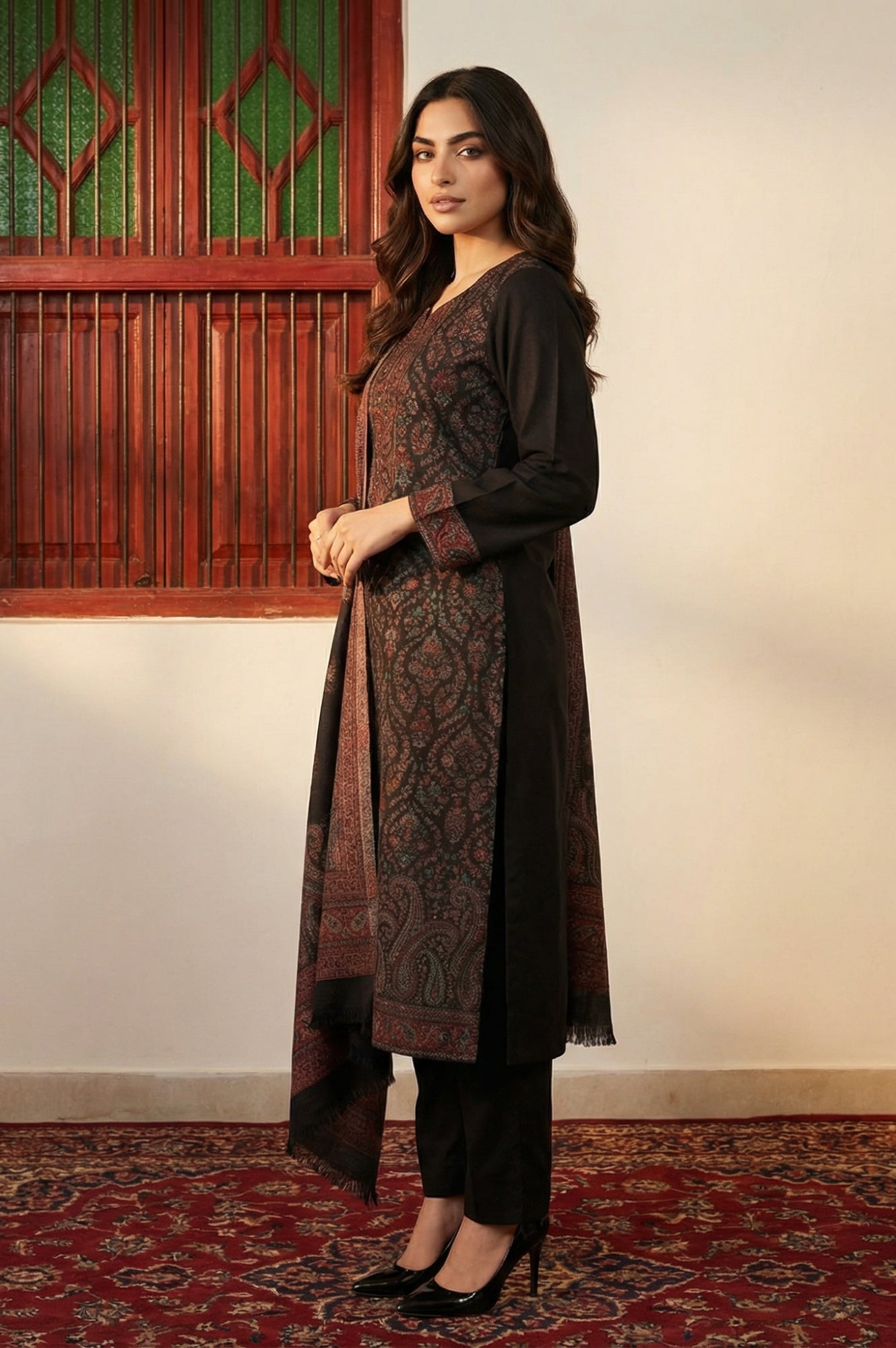 W Ladies Western W Kurti 3Pcs Set Ws13385 314583