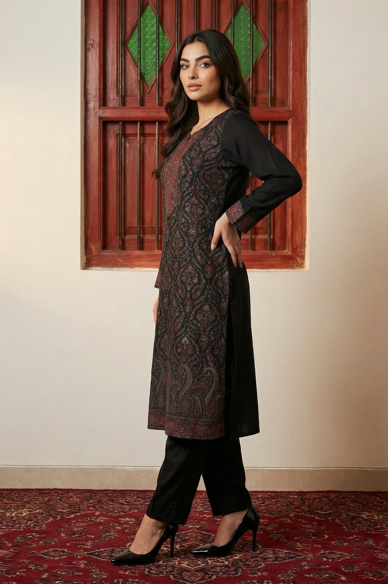 W Ladies Western W Kurti 3Pcs Set Ws13385 314583