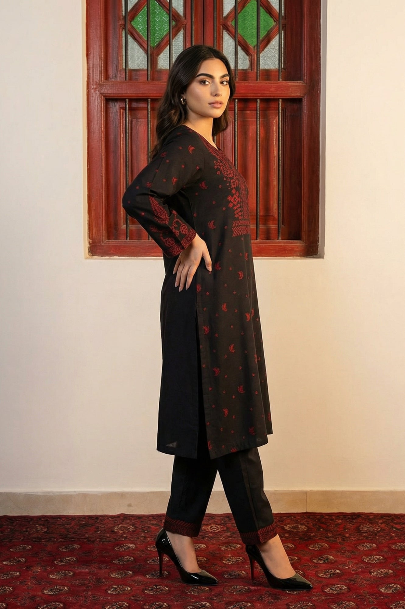 W Ladies Western W Kurti 3Pcs Set Ws13402 314371