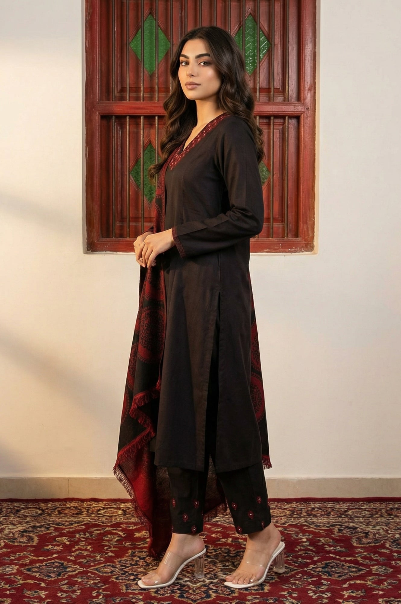 W Ladies Western W Kurti 3Pcs Set Ws13438 224511