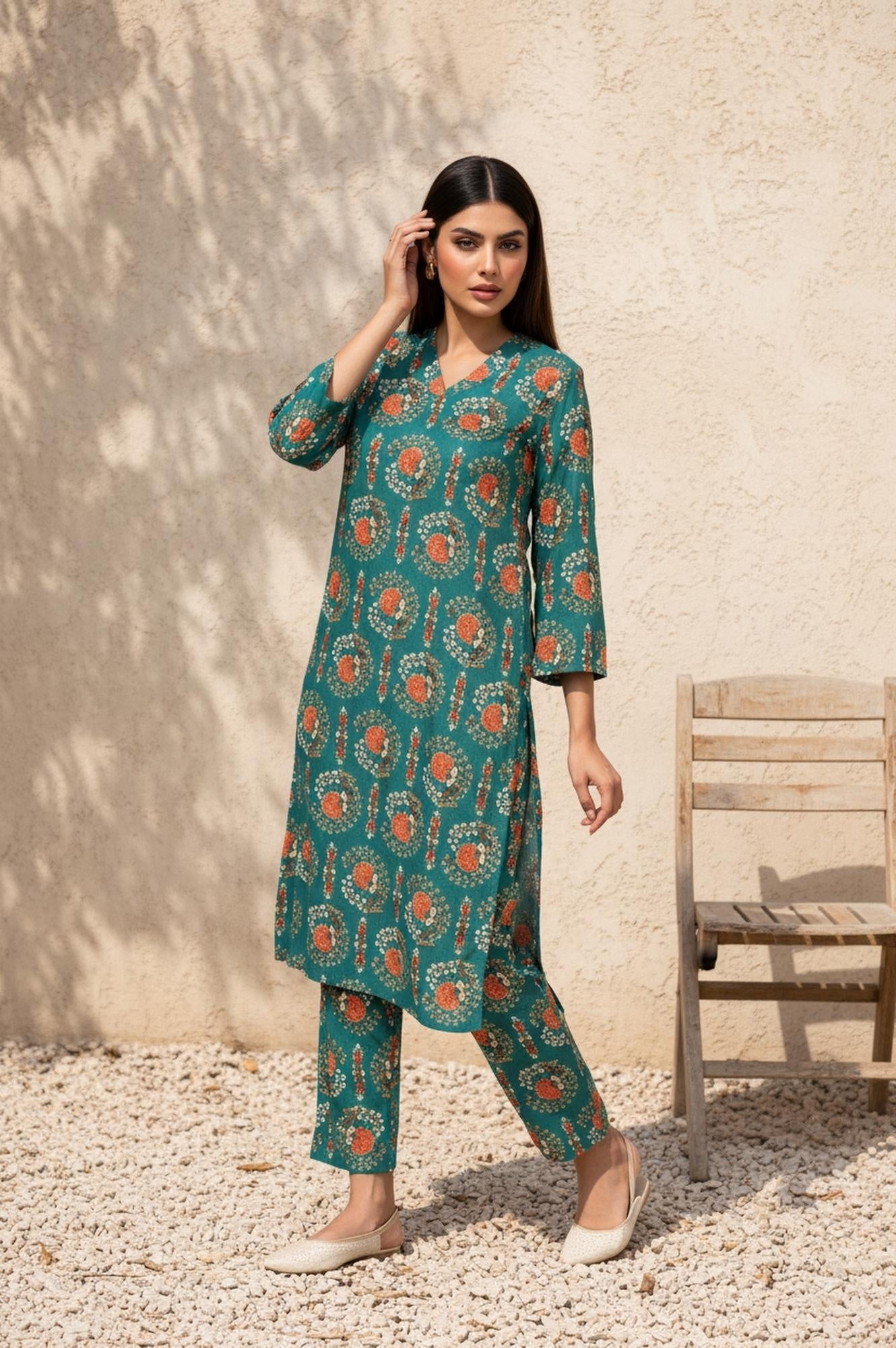 W Ladies Western Kurti 3Pcs Set Ws13526 127092
