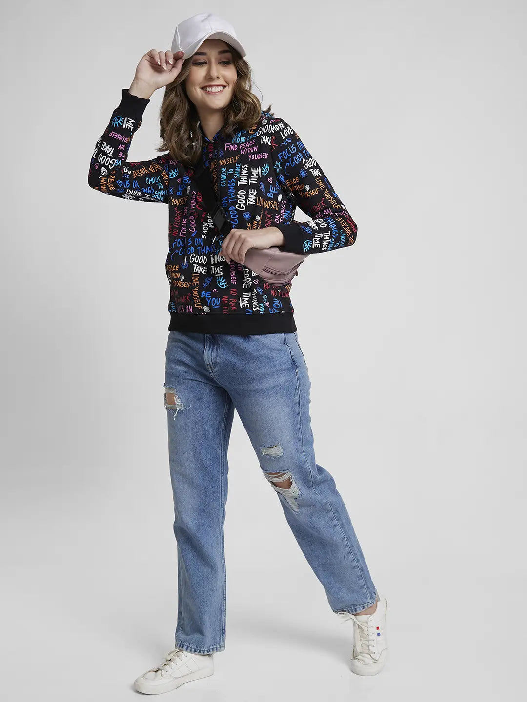SPYKAR LADIES WESTERN SWEAT SHIRT WSSHEV2BD084 BLACK