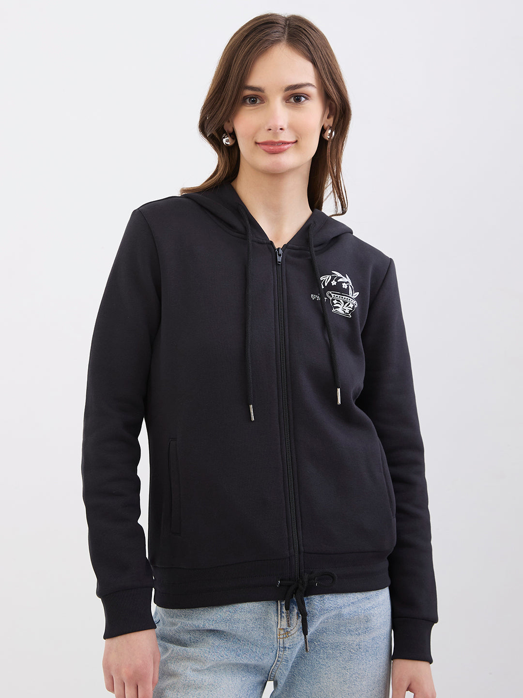 Spykar Ladies Western Sweat Shirt Wsshw2Be002 Black