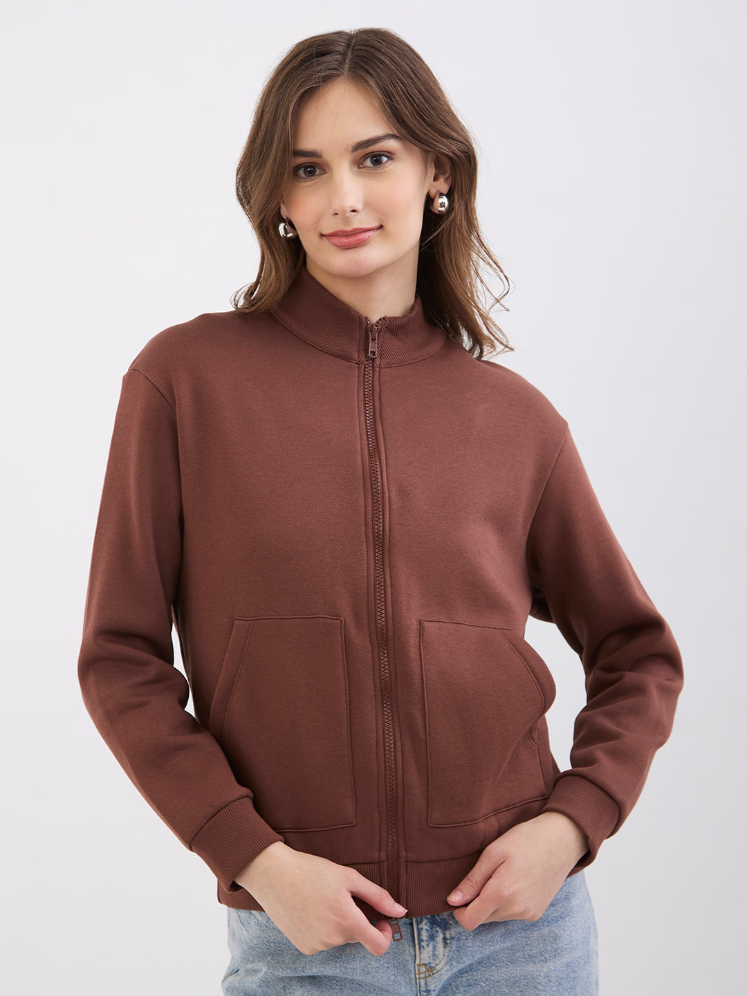 Spykar Ladies Western Sweat Shirt Wsshw2Be004 Sepia Brown