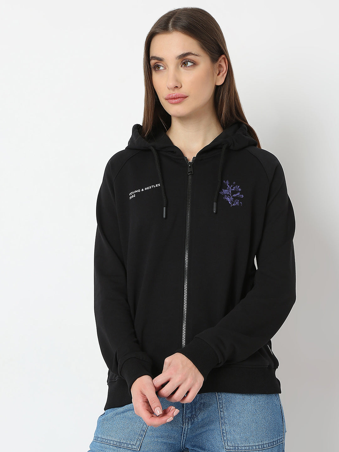 SPYKAR LADIES WESTERN SWEAT SHIRT WSSLW2BD081 BLACK