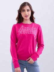 Spykar Ladies Western Sweat Shirt Wsslw2Be005 Luminous Pink