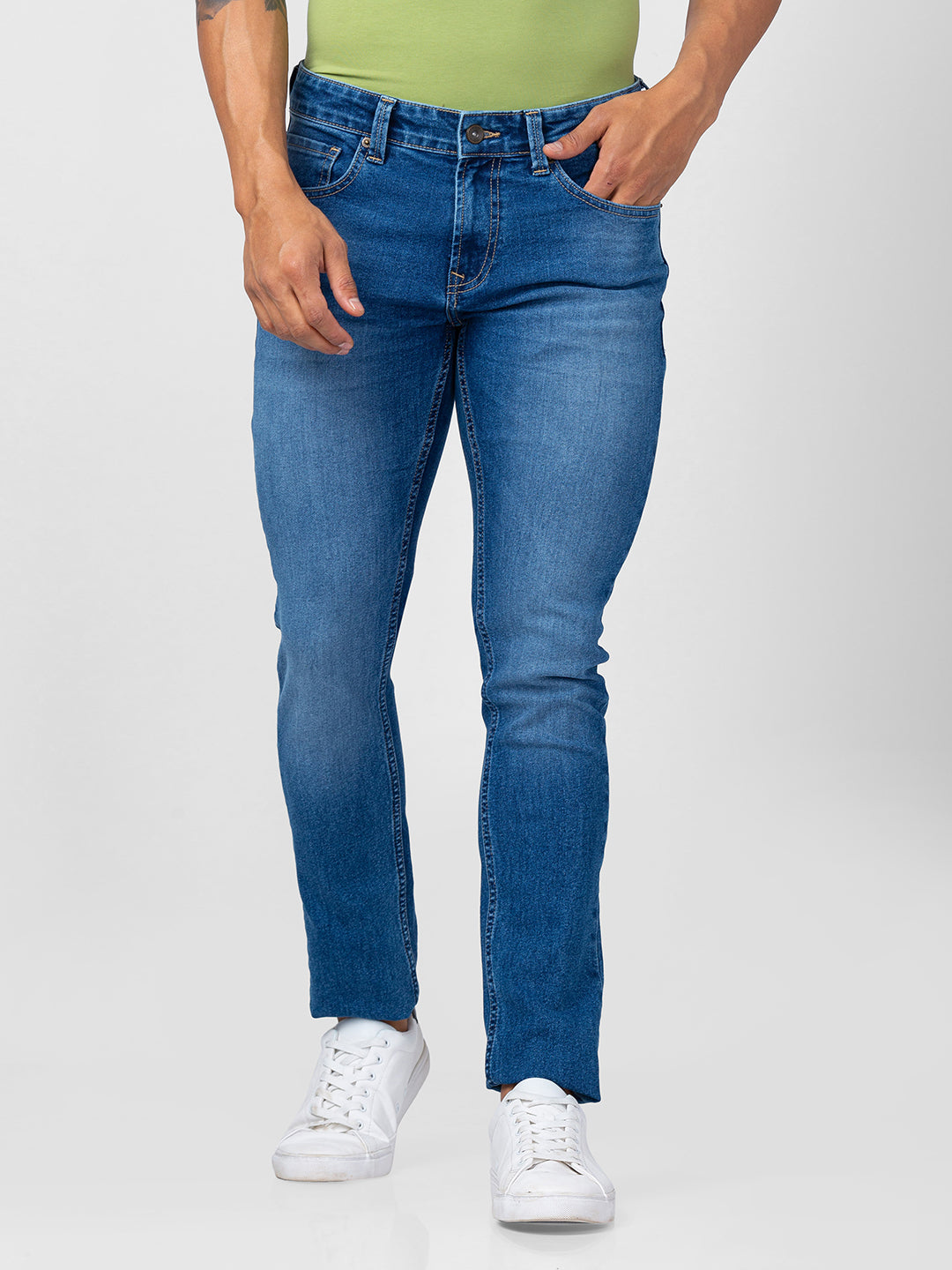 Spykar Mens Jeans Mdskn1Bc027 Mid Blue