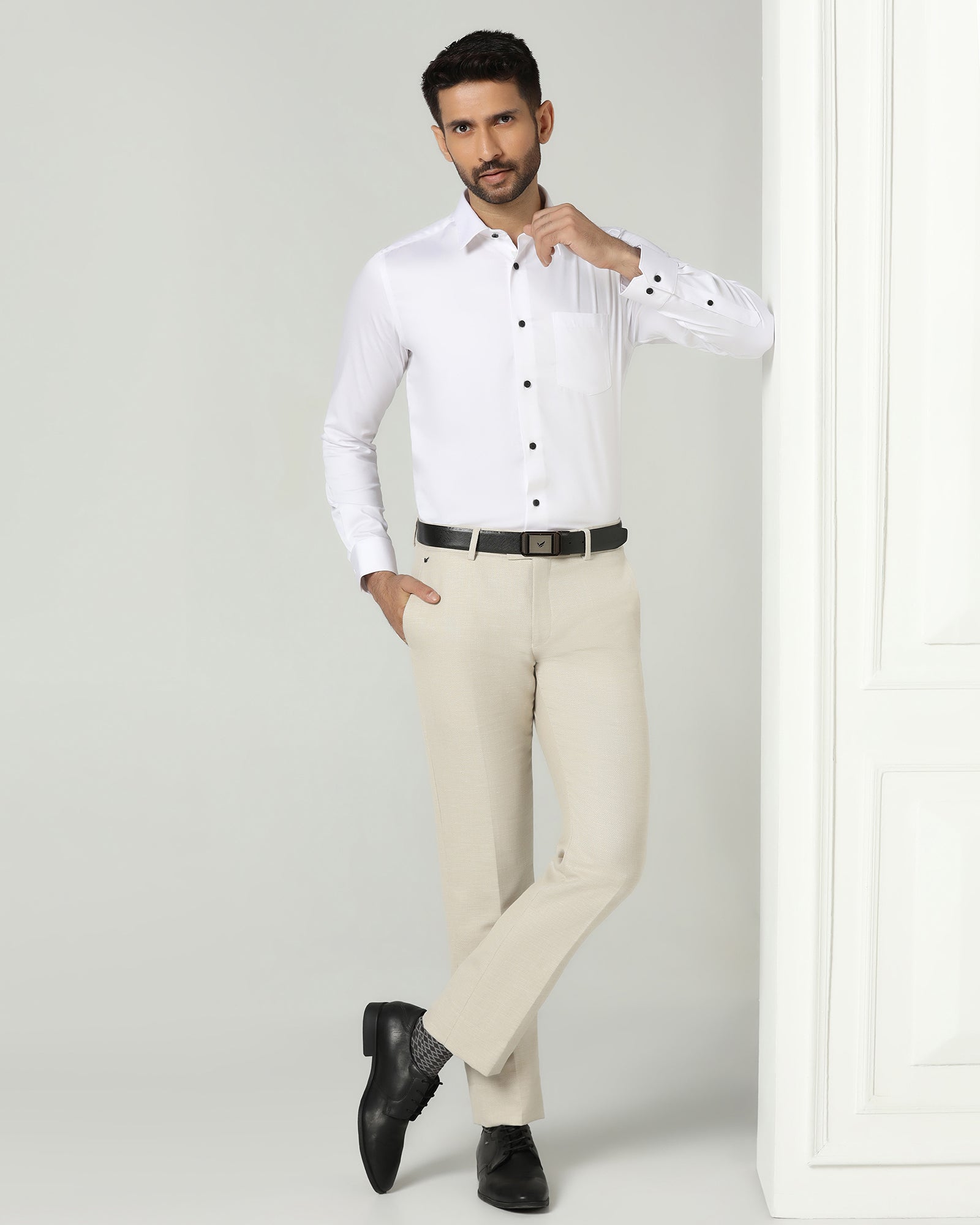 BLACKBERRY MENS FORMAL SHIRT F/S NL-P1-SAILOR WHITE