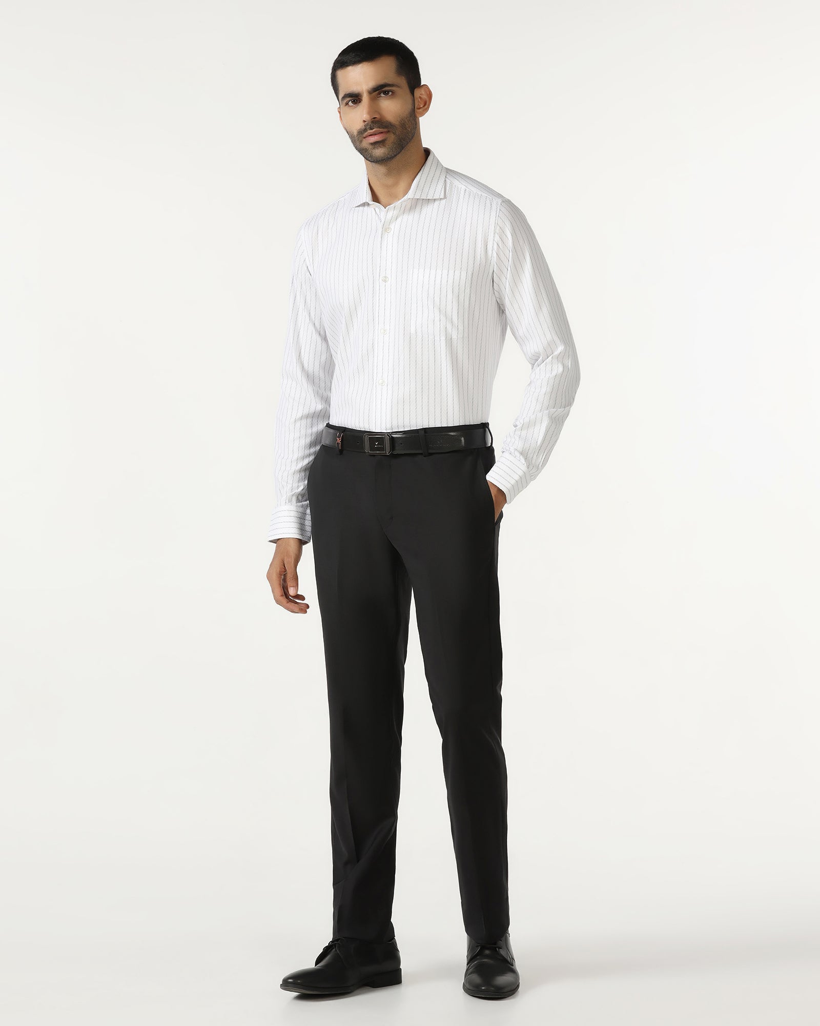 Blackberry Mens Formal Shirt F/S Nl-Lg-St-Rooter White