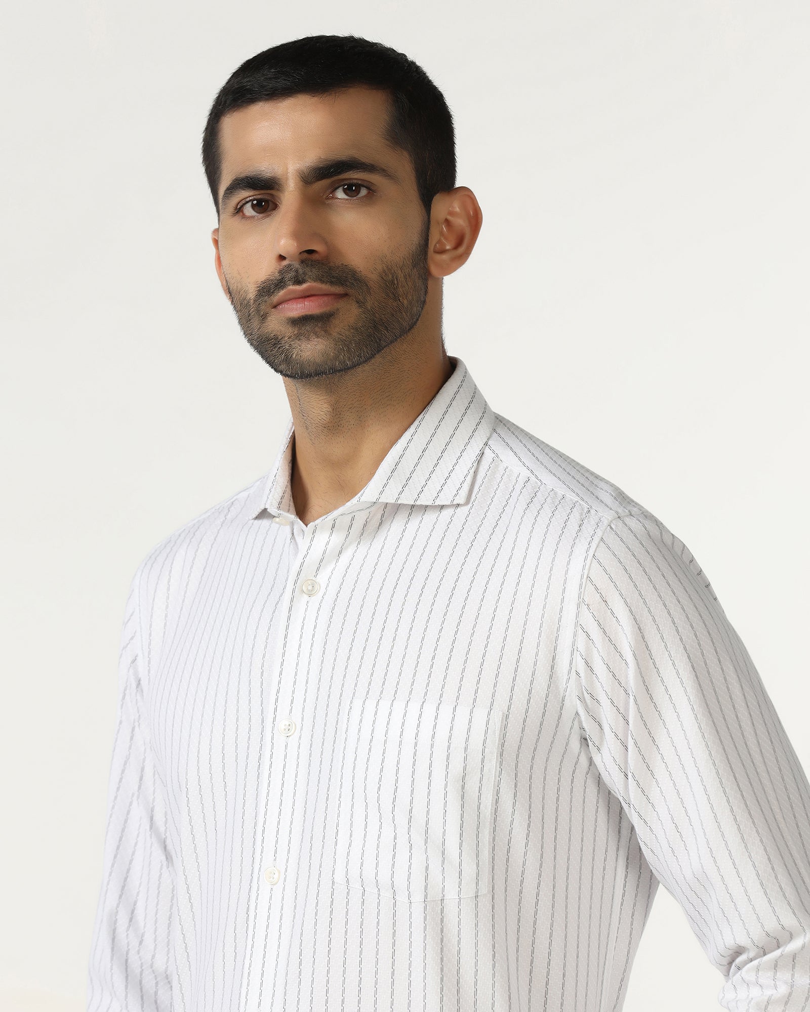 Blackberry Mens Formal Shirt F/S Nl-Lg-St-Rooter White