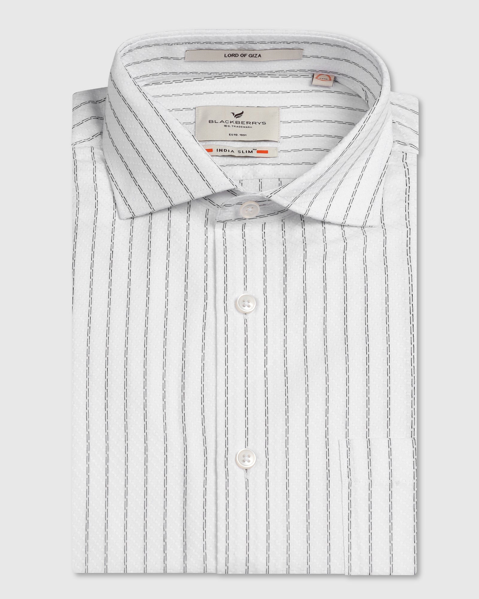 Blackberry Mens Formal Shirt F/S Nl-Lg-St-Rooter White
