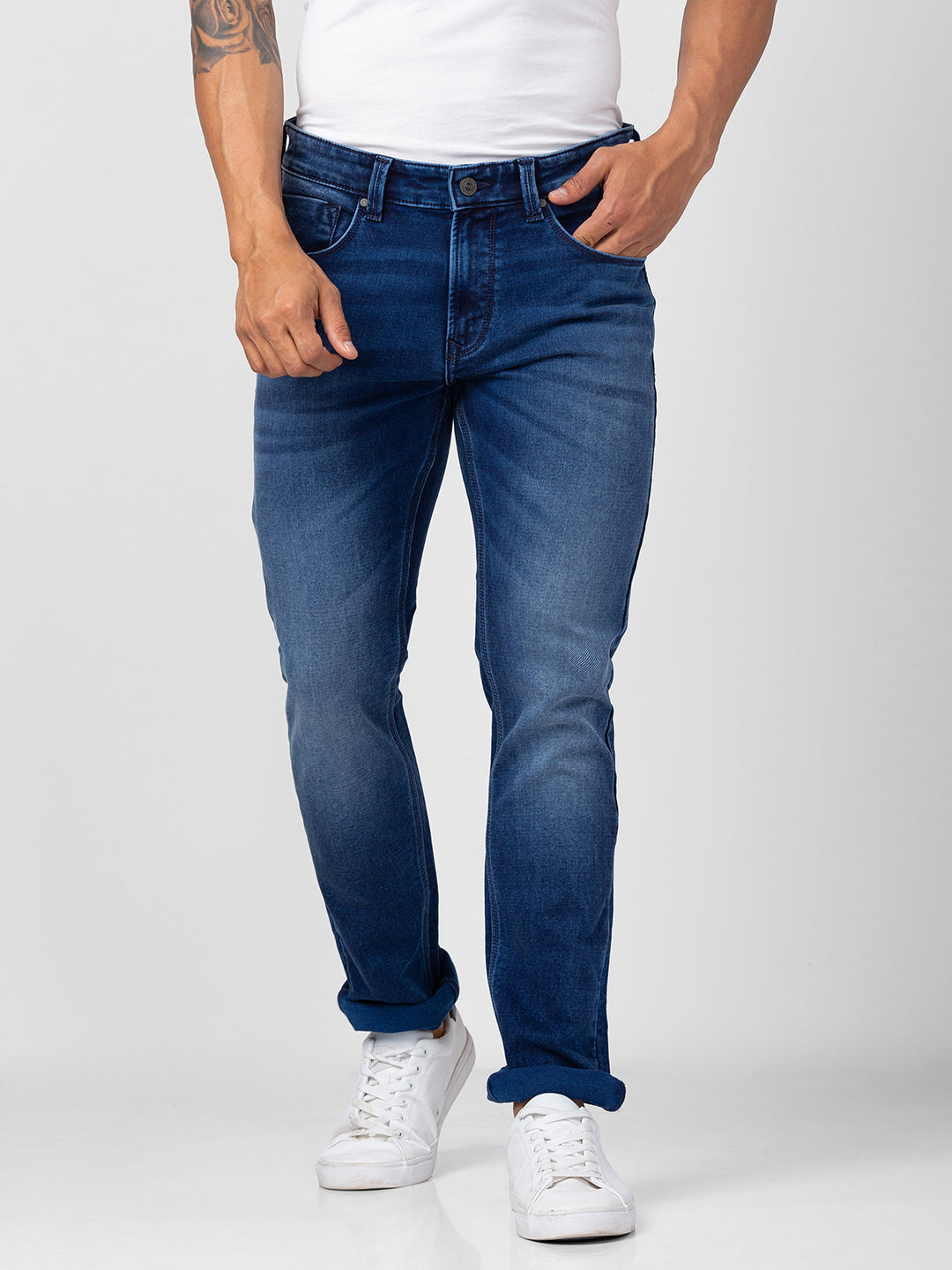 Spykar Mens Jeans Mdro1Bc030 Mid Blue