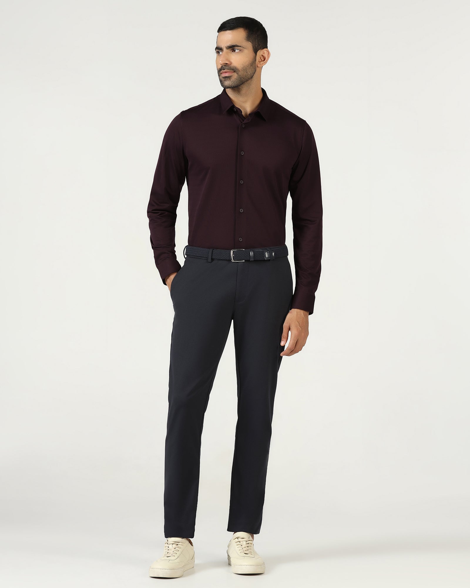 Blackberry Mens Formal Shirt F/S Nl-Tp-St-Keish Wine