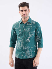 SPYKAR MENS CASUAL SHIRT F/S MSHPS2BE126 BOTANICAL GRN
