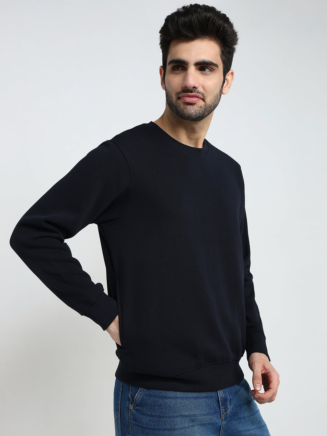 Parx Mens Sweat Shirt F/S Xmar00705-B8-82F Dark Blue