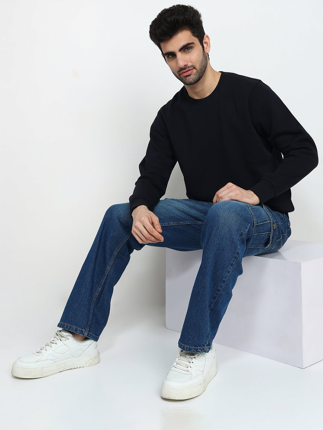 Parx Mens Sweat Shirt F/S Xmar00705-B8-82F Dark Blue