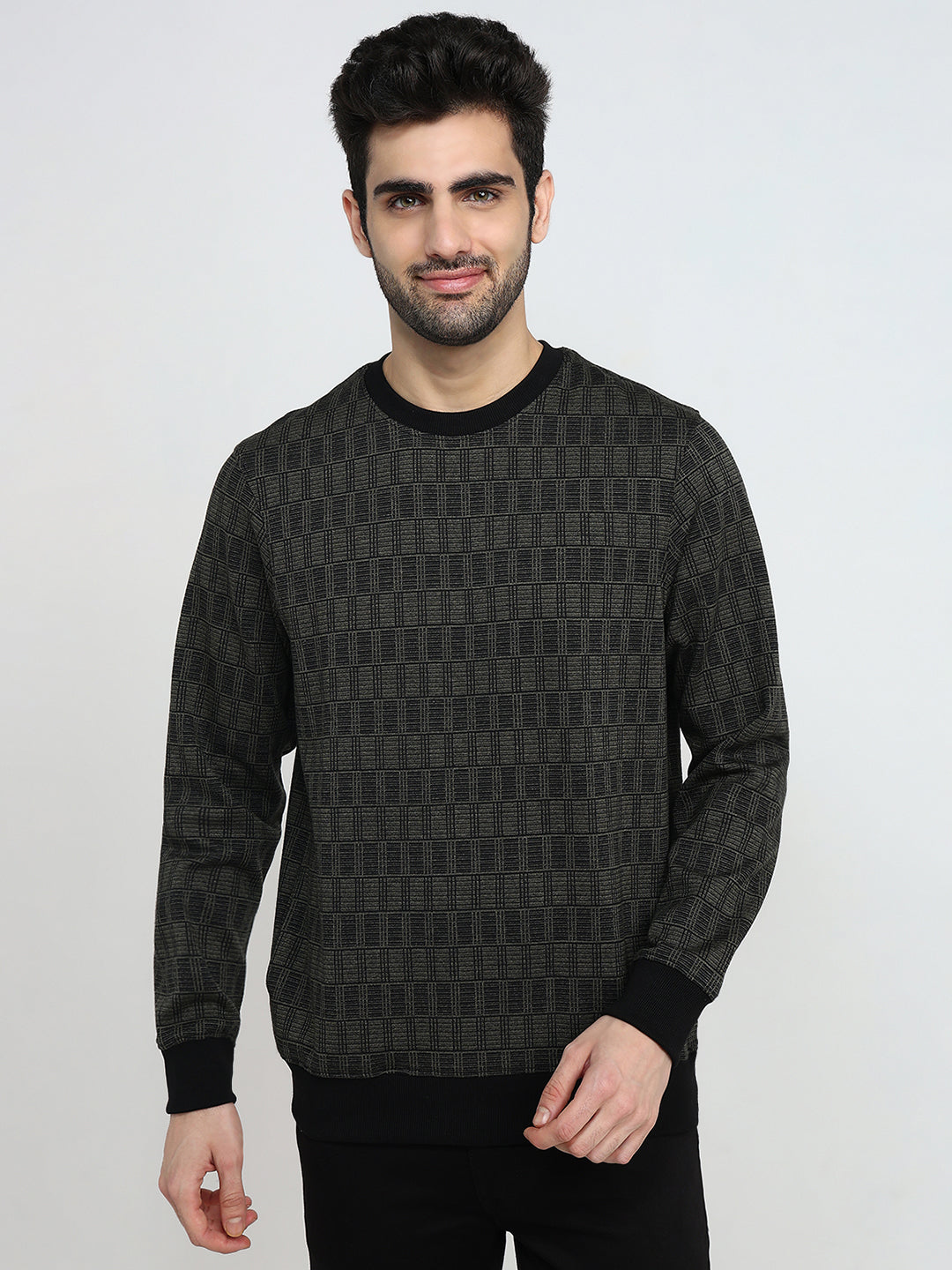 Parx Mens Sweat Shirt F/S Xmar00707-N8-82F Dark Green