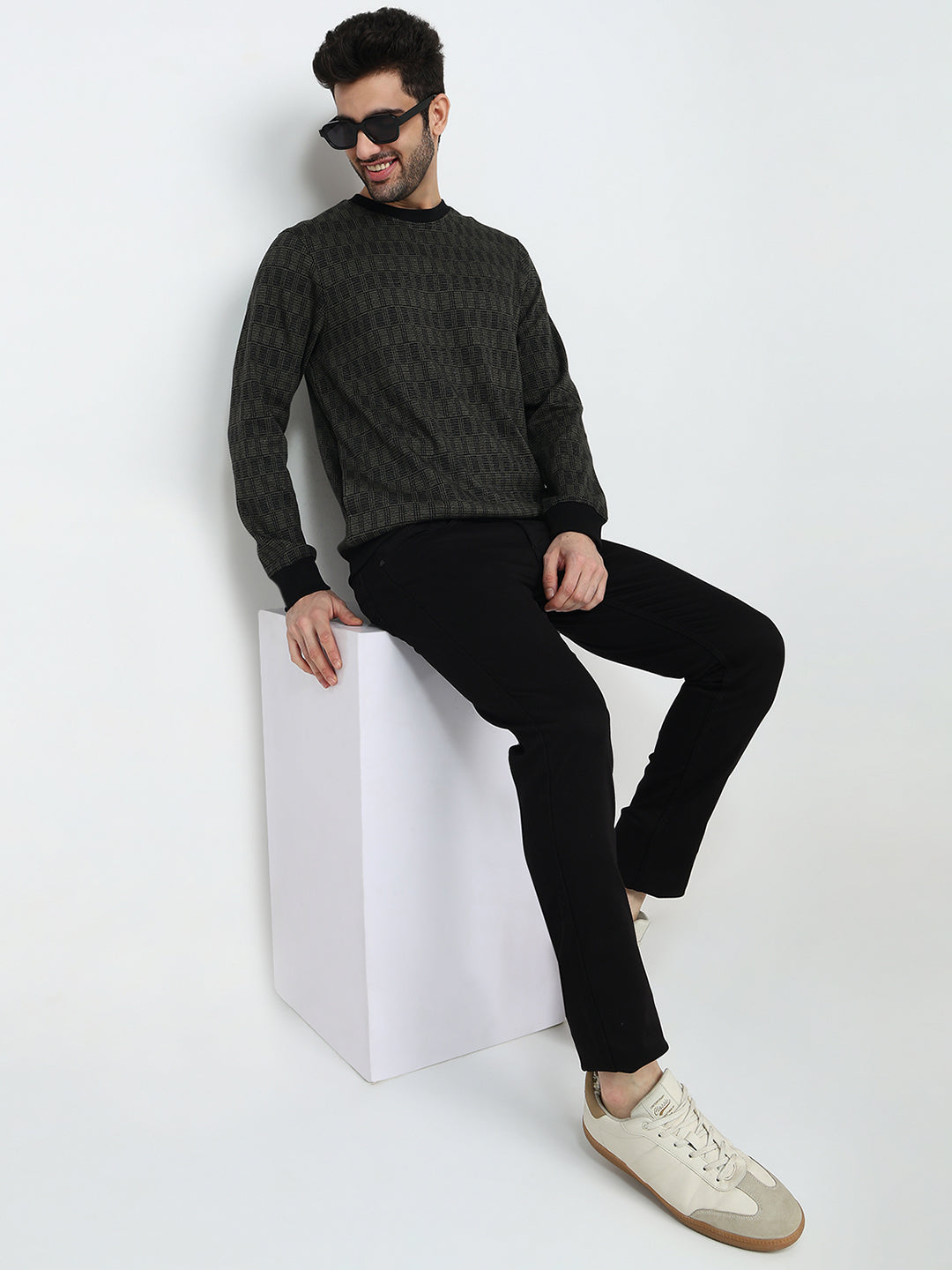 Parx Mens Sweat Shirt F/S Xmar00707-N8-82F Dark Green