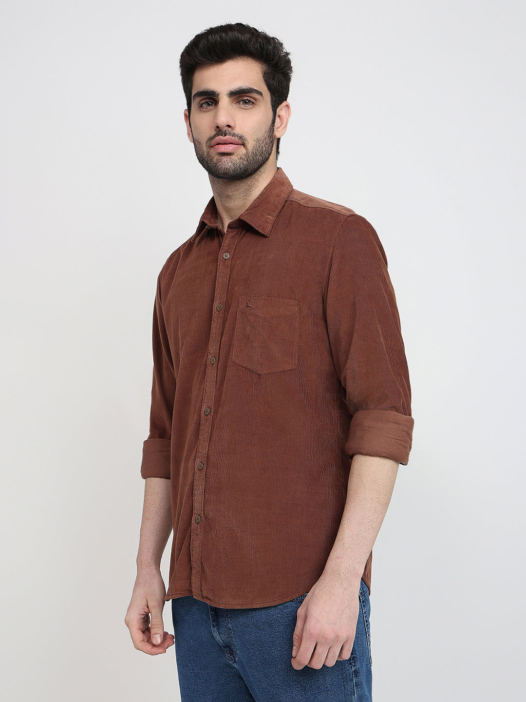 Parx Mens Casual Shirt F/S Xmss15072-O8-82F Dark Brown
