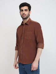 Parx Mens Casual Shirt F/S Xmss15072-O8-82F Dark Brown