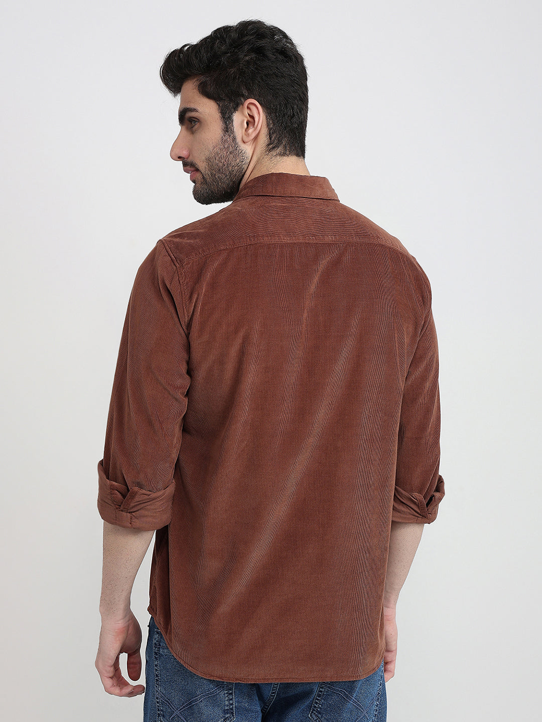 Parx Mens Casual Shirt F/S Xmss15072-O8-82F Dark Brown