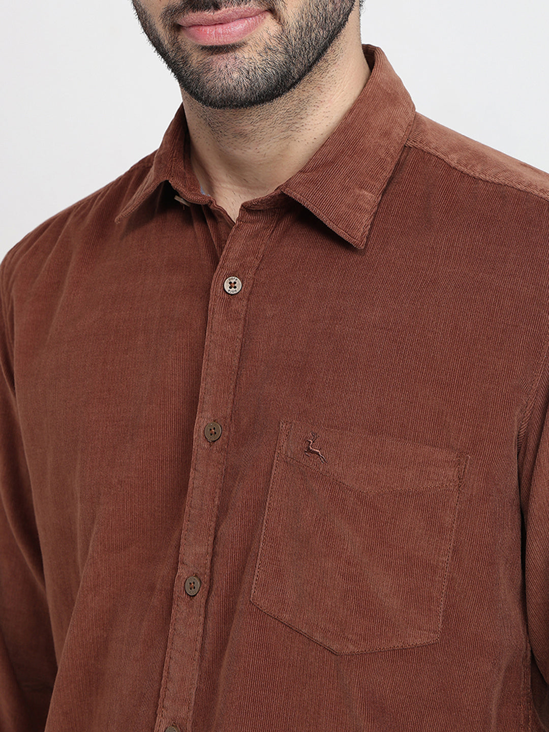 Parx Mens Casual Shirt F/S Xmss15072-O8-82F Dark Brown