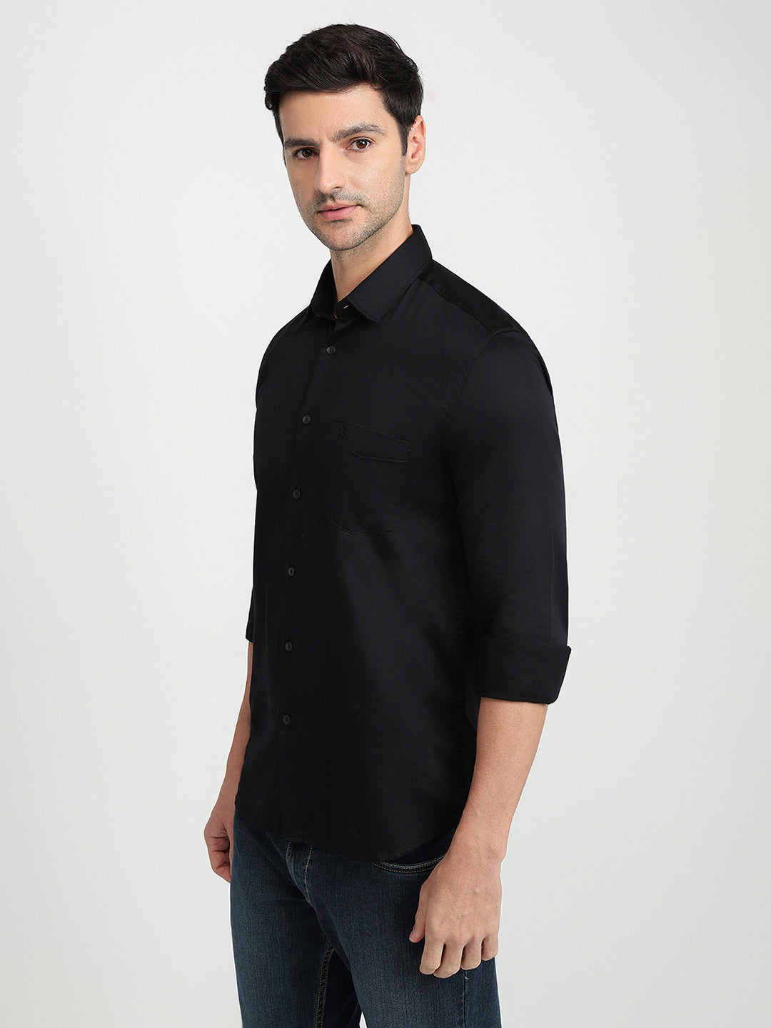 Parx Mens Casual Shirt F/S Xmss15422-K8-82F Black