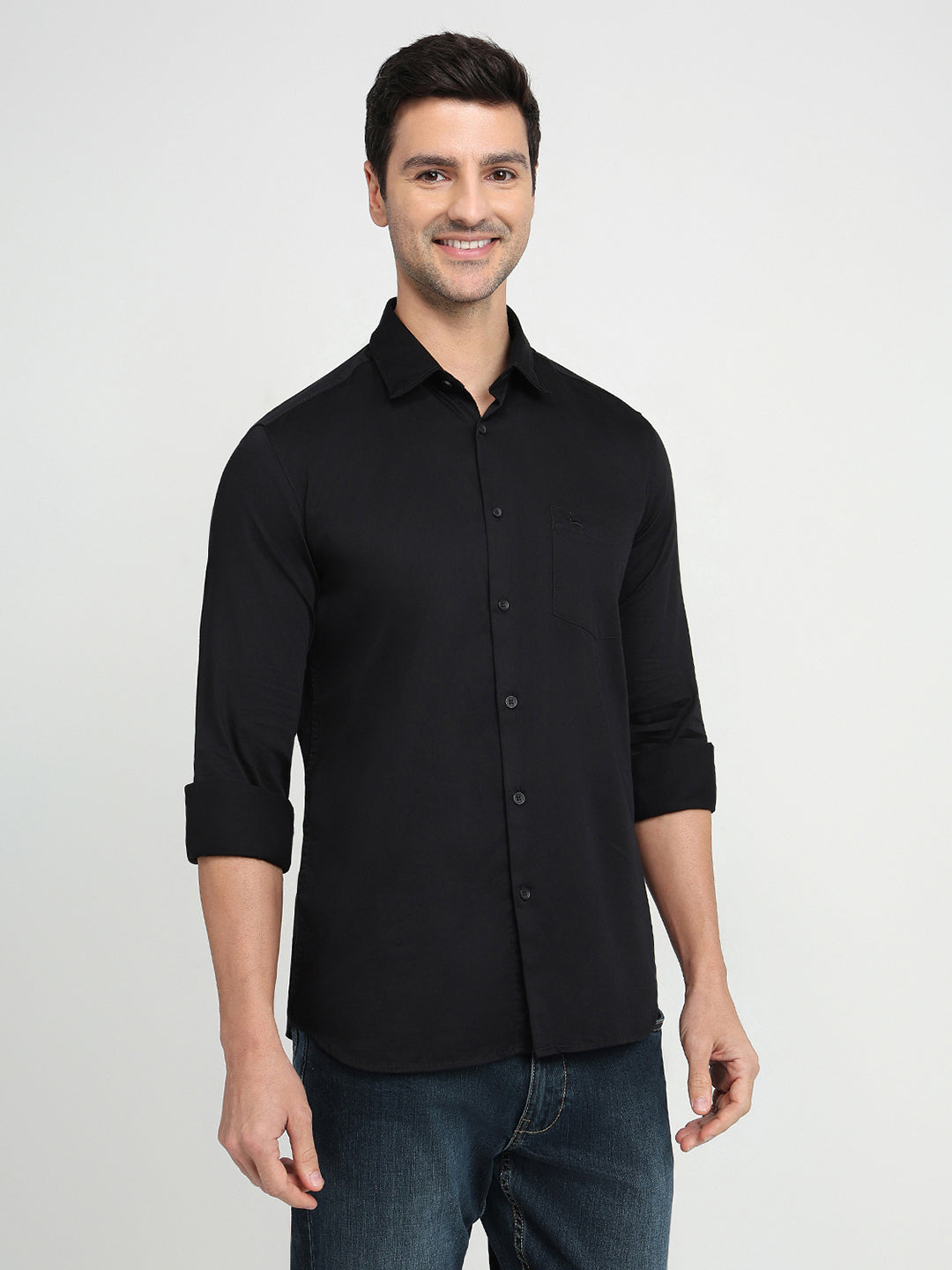 Parx Mens Casual Shirt F/S Xmss15422-K8-82F Black
