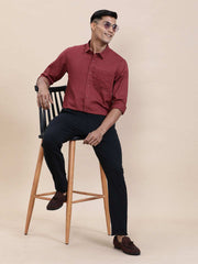 Crocodile Mens Casual Shirt F/S Crcs125-200Mt Tibetian Red