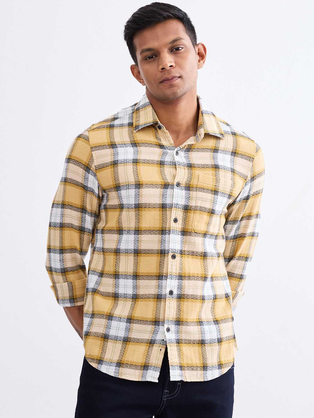 SPYKAR MENS CASUAL SHIRT F/S MSHCS2BE017 TAUPE BEIGE