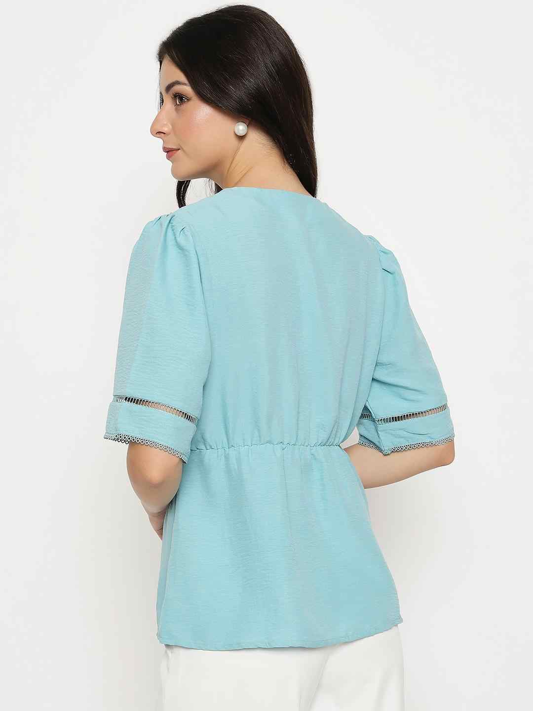 Madame Ladies Western Top H/S M5S18702 036 Sea Green
