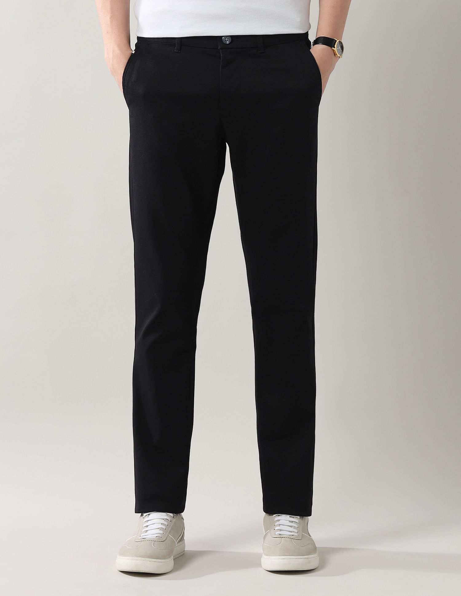 Arrow Mens Casual Trouser Black