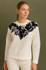 Lyte Club Ladies Western Woolen Top O9137-5510 Off White