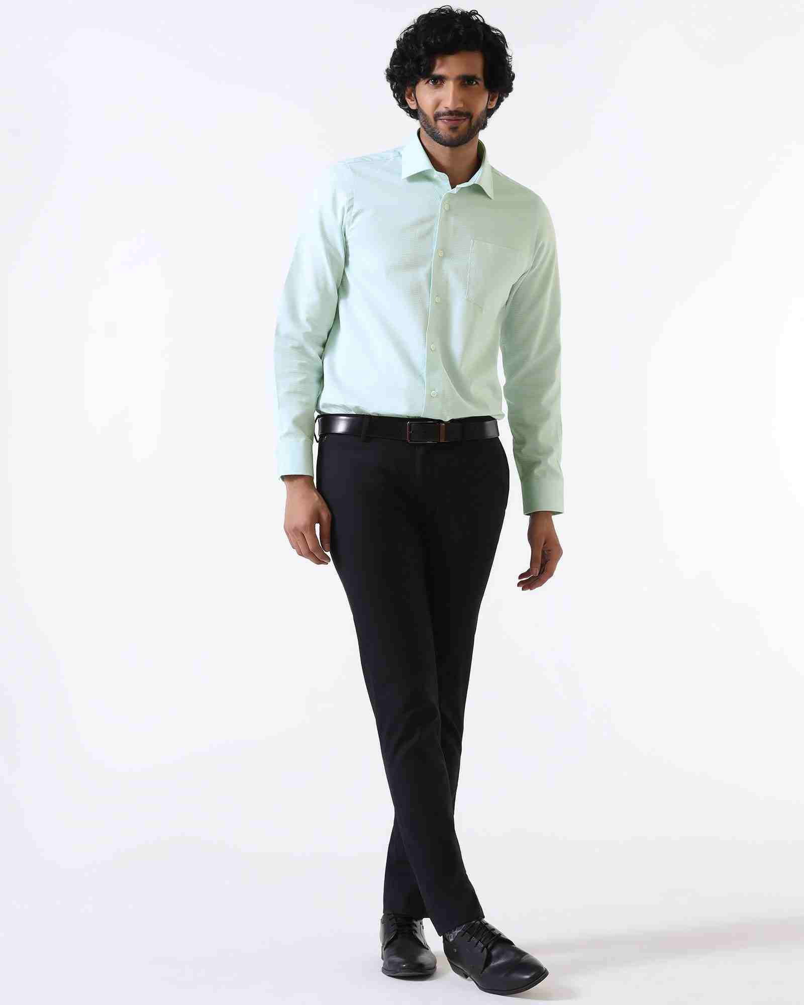 Blackberry Mens Formal Shirt F/S Bp-Bs-Do-Random Aqua