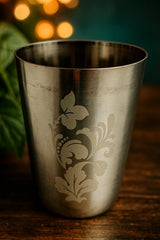 Silver Queen Household Steel Glass Floral Glass
