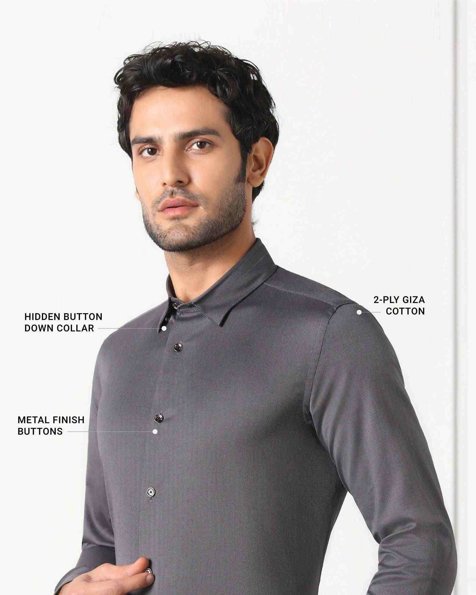 Blackberry Mens Formal Shirt F/S Bp-Bs-Do-Revolve Grey