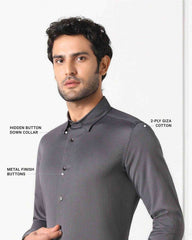 Blackberry Mens Formal Shirt F/S Bp-Bs-Do-Revolve Grey