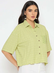 Madame Ladies Western Shirt F/S M5S18259 0210 L.Green