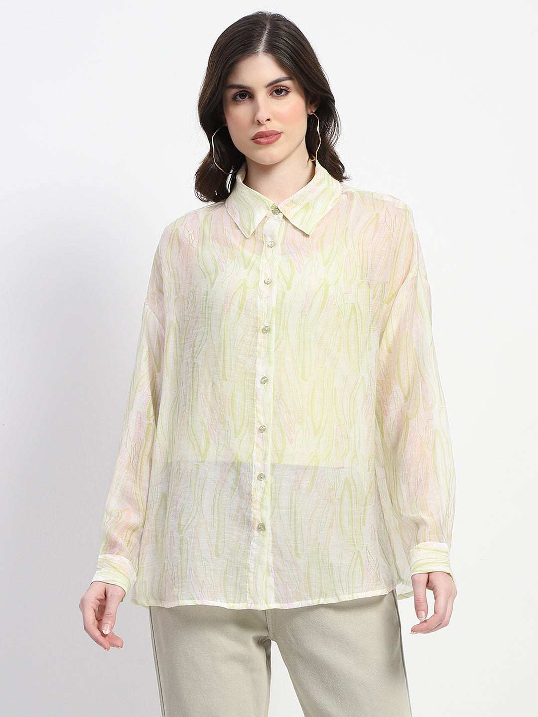 Madame Ladies Western Top H/S M4S18219 305 Lime
