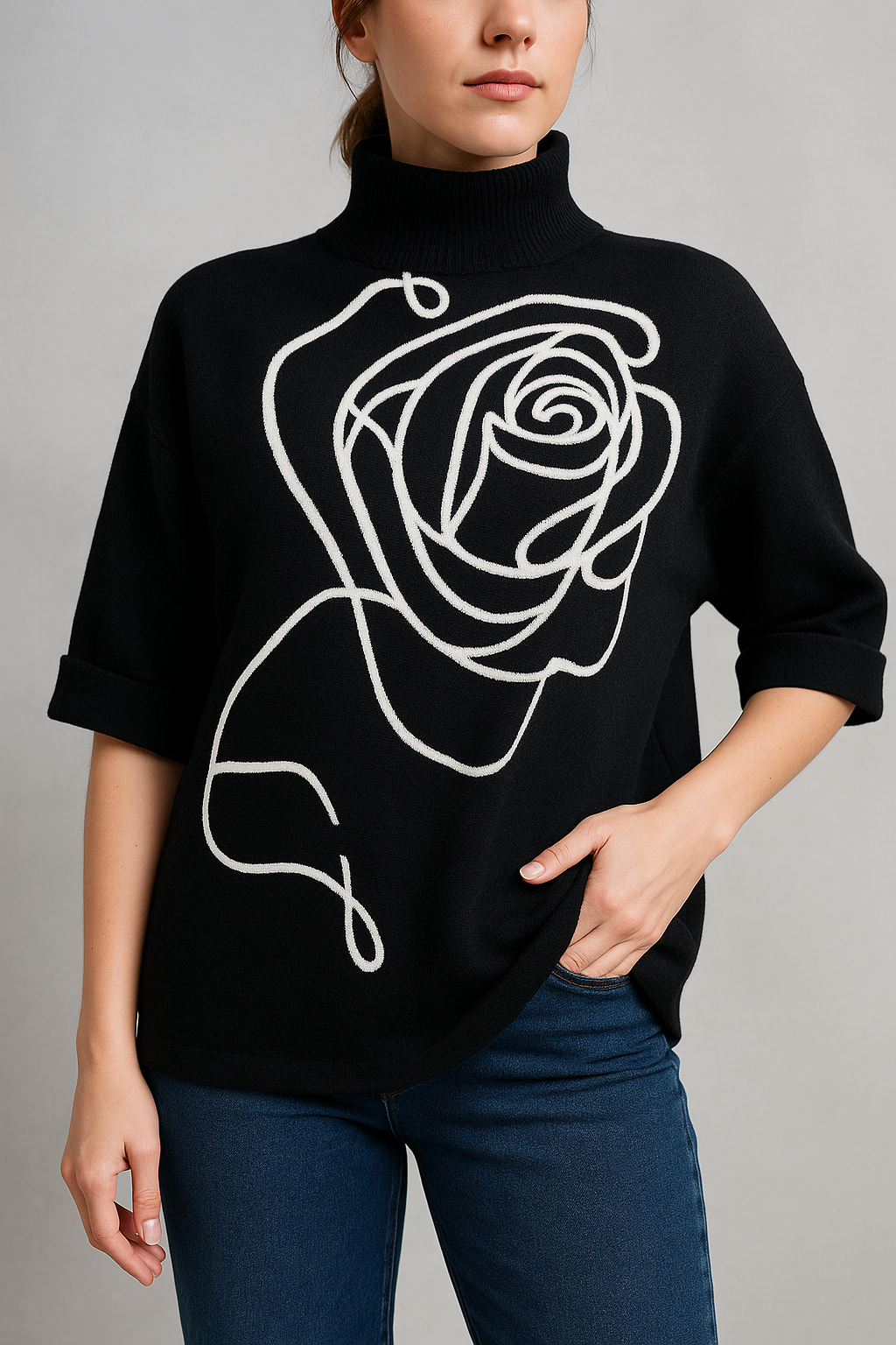 Lyte Club Ladies Western Woolen Top O9137-1619 Black