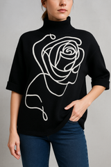 Lyte Club Ladies Western Woolen Top O9137-1619 Black