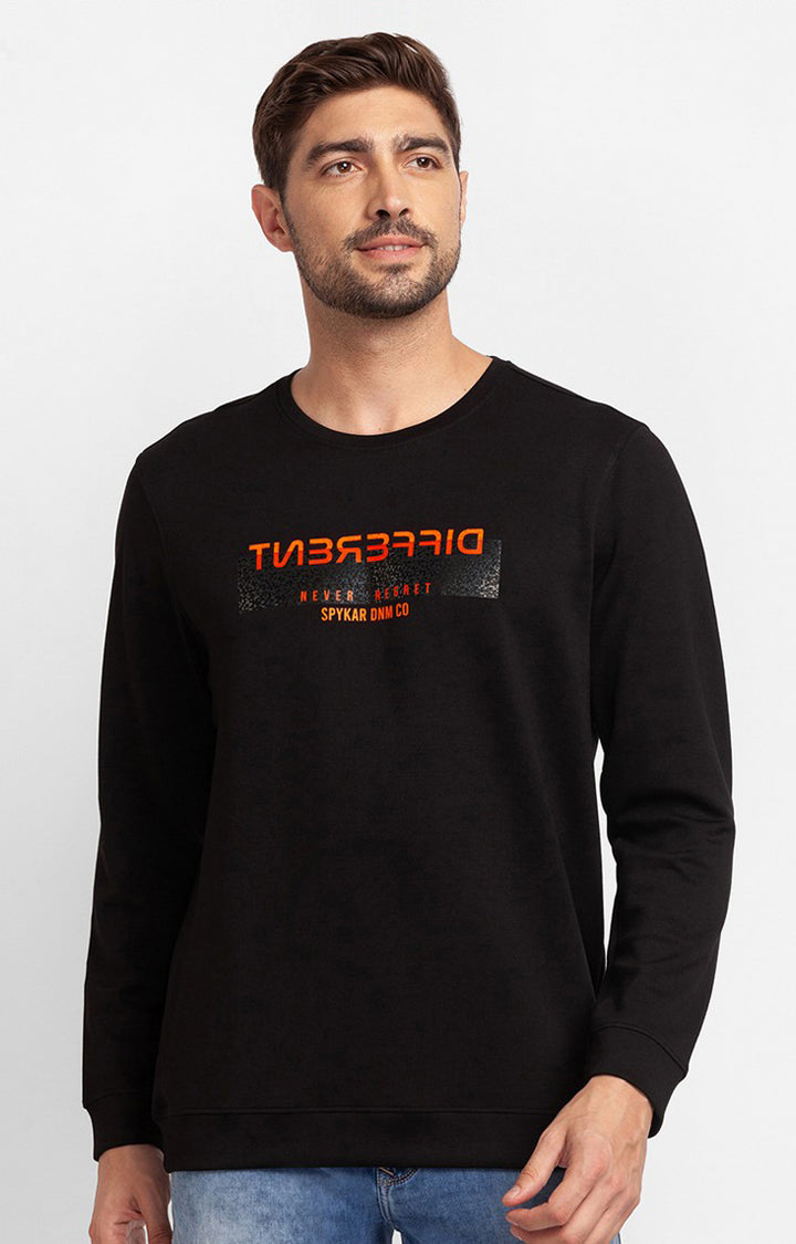 Spykar Mens Sweat Shirt F/S Mss-02Bblw-156 Black