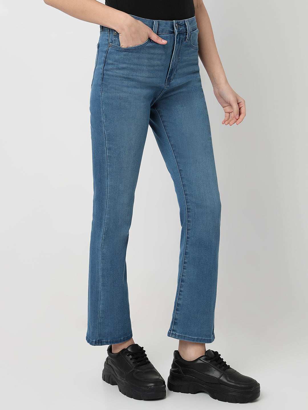 Spykar Ladies Western Jeans Wdeli1Be027 Mid Blue