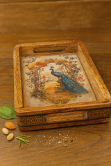 Goyalsons Household Wooden Tray Rectanglar Handle