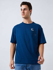 Spykar Mens T-Shirt H/S Mktft1Be015 Teal Blue