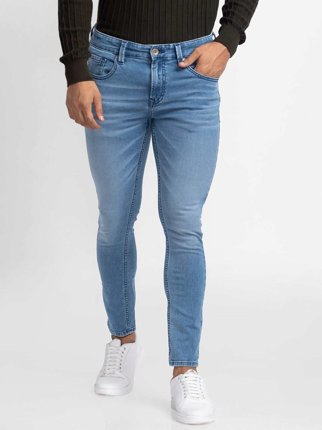 Spykar Mens Jeans Kn-02Bb-19 Greyish Blue